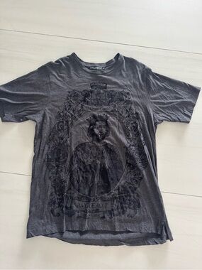 Dolce & Gabbana Men’s Charcoal Graphic Short Sleeve Tee